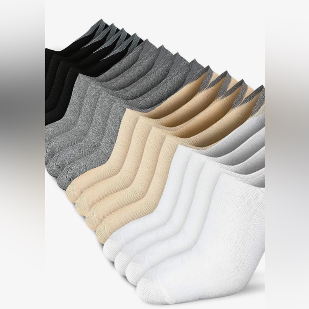 Wernies No Show Socks Women Low Socks Non Slip No Show4/8 Pairs Nib Size 5-8